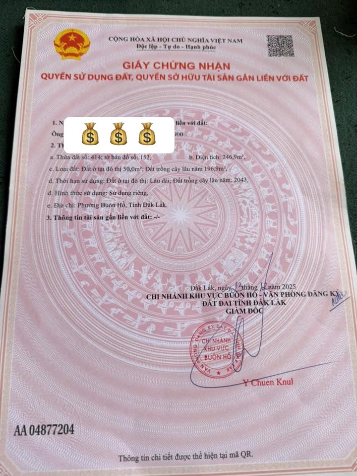 Đất nền Buôn Hồ 250m² giá 750 triệu - Cơ hội đầu tư tuyệt vời!