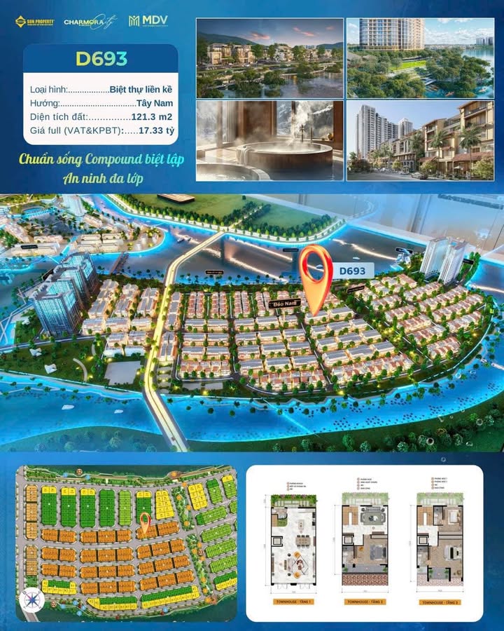 Nhà phố liền kề Charmora City Nha Trang 121m² giá 16.983 tỷ - Sống trong không gian an ninh đẳng cấp!