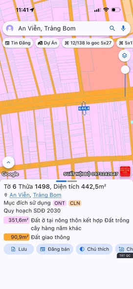 Đất thổ cư 450m² mặt tiền đường Phùng Hưng, Long Thành chỉ 7.15 tỷ - Cơ hội đầu tư tuyệt vời!