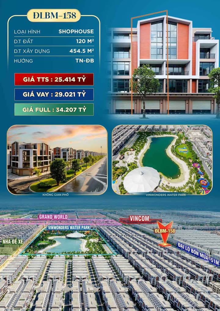 Shophouse 2 mặt tiền VHOCP3, Hoài Đức, 120m² - Cơ hội đầu tư sáng giá!