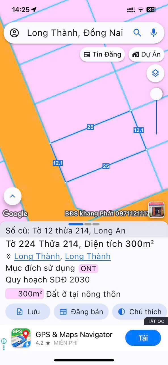 Đất thổ cư TDC Thái Lạc Long Thành 300m² giá 7 tỷ - Đầu tư sinh lời ngay!