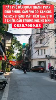 Nhà mặt phố Phan Đình Phùng, Quán Thánh 52m² giá thỏa thuận - Kinh doanh đỉnh cao!