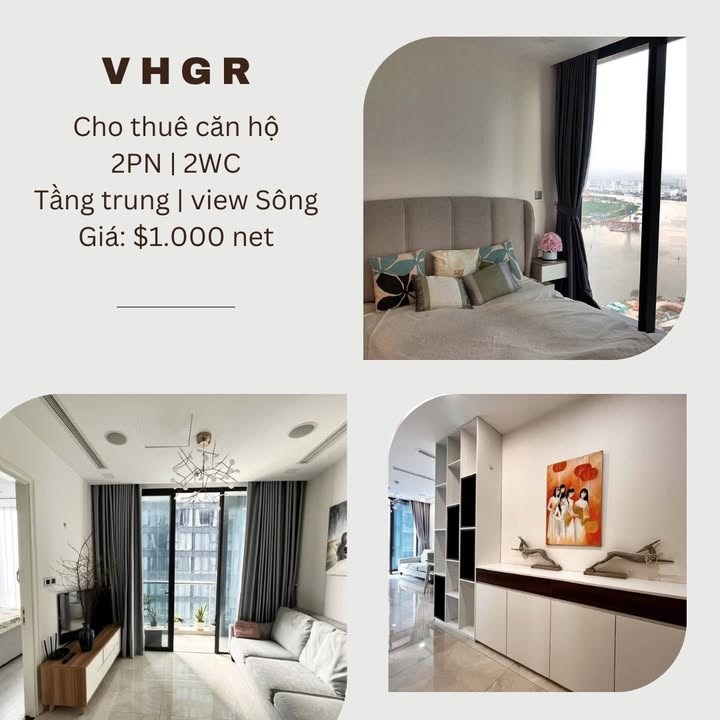 Căn hộ Vinhomes Golden River 68m² giá 23 triệu - Full nội thất view sông Sài Gòn!