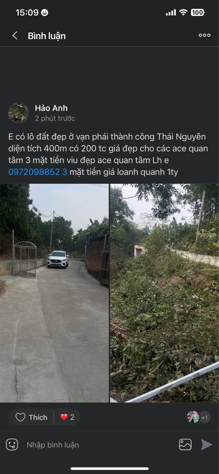 Đất nền Vạn Phái, Phổ Yên, Thái Nguyên 400m² giá 1 tỷ - Mặt tiền đẹp, cơ hội đầu tư hấp dẫn!