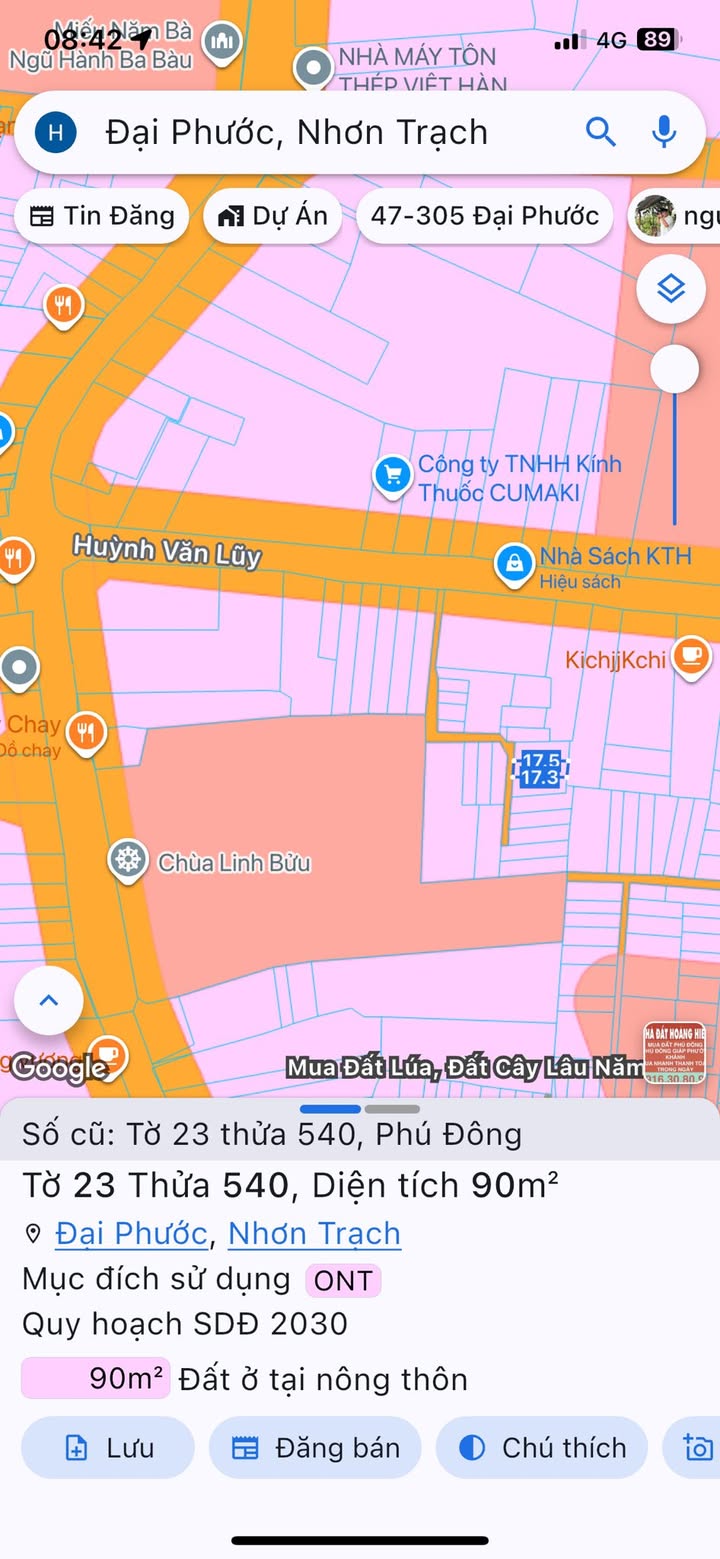 Đất nền xã Đại Phước, Nhơn Trạch 90m² giá 1.7 tỷ - Sổ hồng chính chủ, xây dựng tự do!