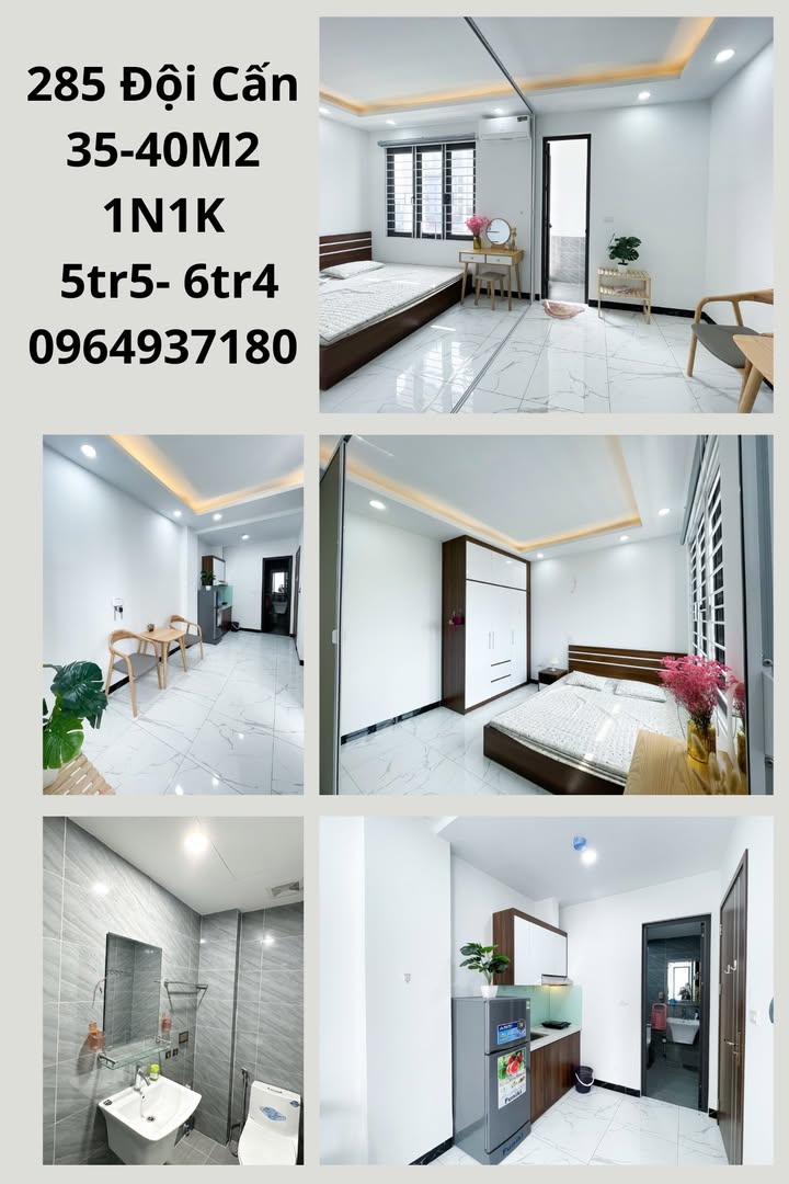 Căn hộ 1 phòng ngủ tại 285 Đội Cấn, Ba Đình, 30-40m² chỉ từ 5.5 triệu/tháng - Ban công thoáng mát!