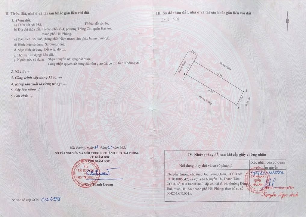 Đất nền Phường Tràng Cát, Quận Hải An 55m² giá 1.45 tỷ - Vị trí đắc địa, tiện ích hoàn hảo!