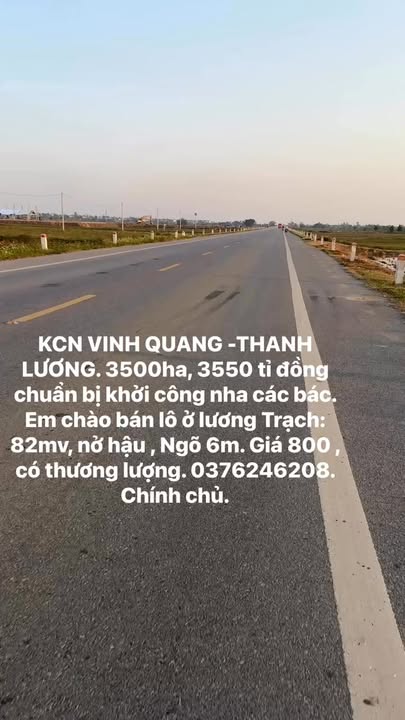 Đất nền 82m² KCN Vinh Quang - Thanh Lương chỉ 800 triệu - Đầu tư sinh lời ngay!