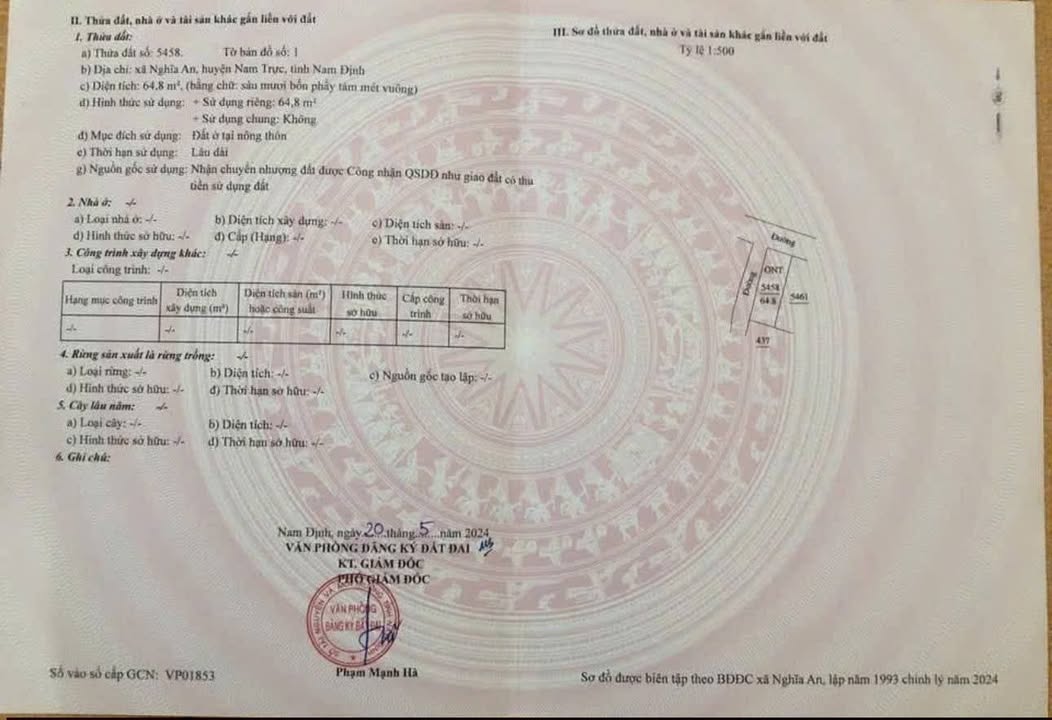 Đất mặt đường Vũ Hữu Lợi, 64.8m² giá chỉ 1.2 tỷ - Lô góc 2 mặt tiền thoáng mát!