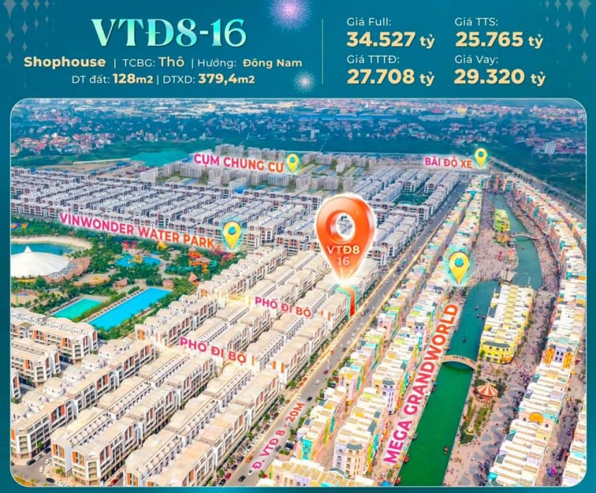 Shophouse Ocean City Gia Lâm 128m² giá 34.527 tỷ - Vị trí trung tâm, tiềm năng sinh lời cao!