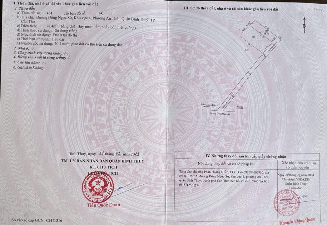 Đất nền Hẻm 25 Đồng Ngọc Sứ, An Thới, 80m² - Giá chỉ 1 tỷ!