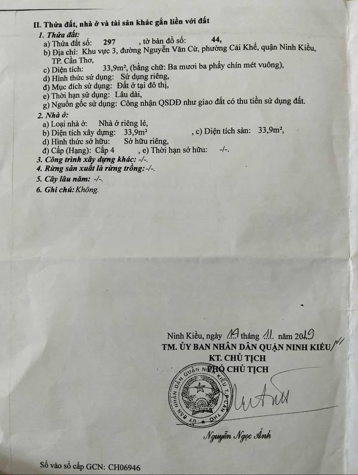 Nhà bán tại Cồn Khương, Quận Ninh Kiều, 33.9m² giá 1.05 tỷ - Sẵn sàng ở ngay!