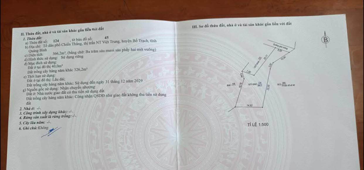 Đất ở Chiến Thắng, Bố Trạch 366m² giá chỉ 1xx triệu - Cơ hội đầu tư hấp dẫn!