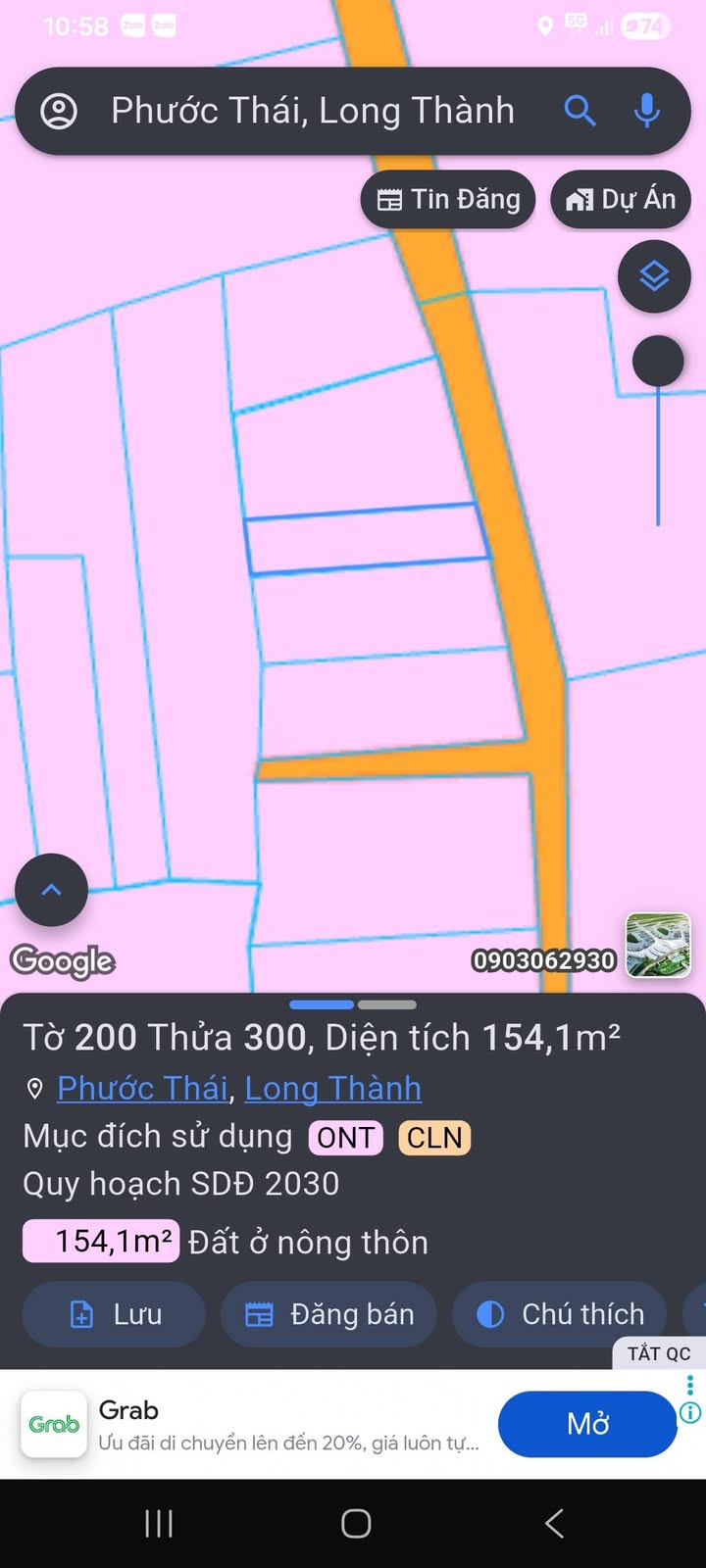 Đất thổ cư 154m² xã Phước Thái - Giá chỉ 1 tỷ, ô tô vào tận nơi!