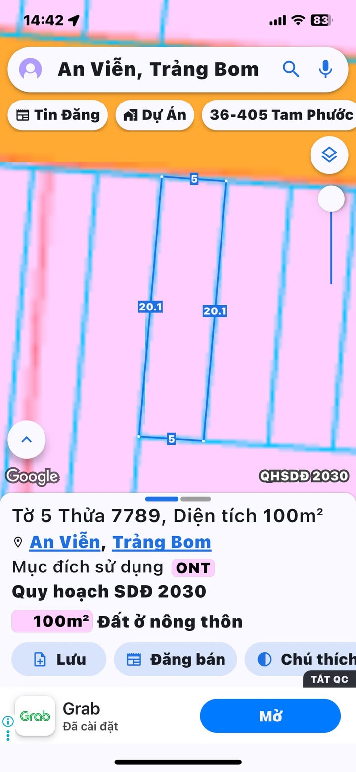 Đất thổ cư 100m² mặt tiền Liên ấp, An Viễn, Trảng Bom - Giá chỉ 1.49 tỷ!