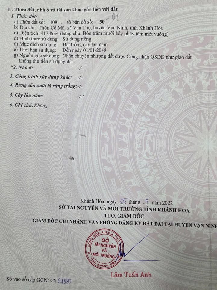 Đất thổ cư 200m² tại khu đô thị Từ Bông - Cổ Mã, giá chỉ 800 triệu - Bán gấp!