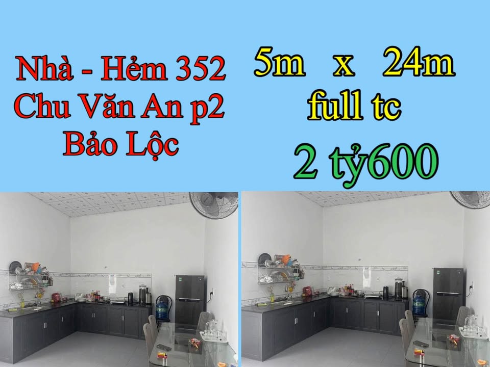 Nhà hẻm 352 Chu Văn An, Bảo Lộc 120m² giá 2.6 tỷ - Đẹp, sẵn sàng dọn vào ở!