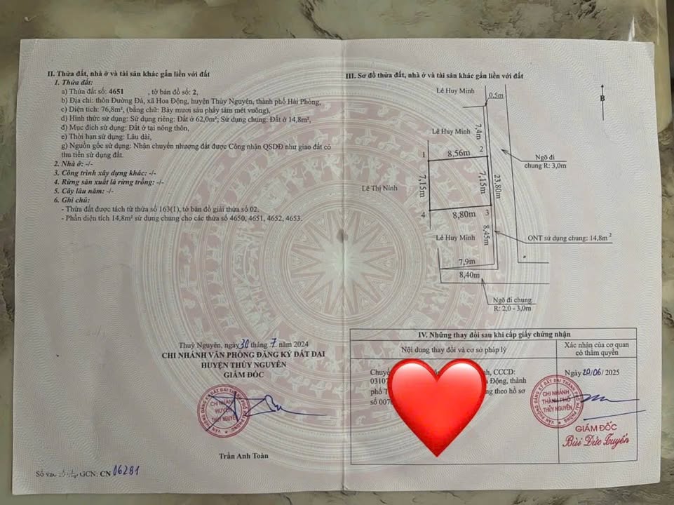 Đất 62m² tại Hoa Động, Thủy Nguyên chỉ 1.4 tỷ - Sổ đỏ chính chủ