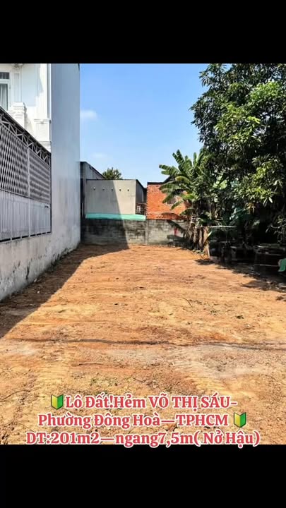 Đất thổ cư 201m² tại Đông Hòa, Dĩ An - Giá chỉ 6 tỷ, đầu tư sinh lời!