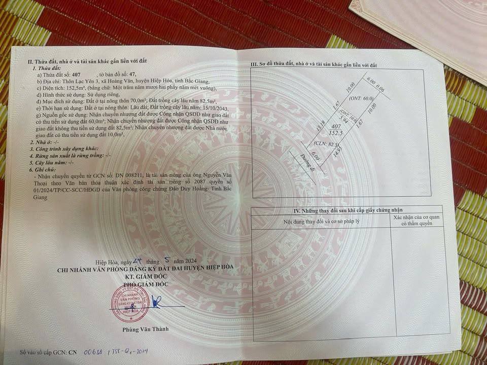 Đất nền Thị trấn Thắng, Hiệp Hòa 152m² giá 525 triệu - Sổ hồng chính chủ, đầu tư sinh lời!