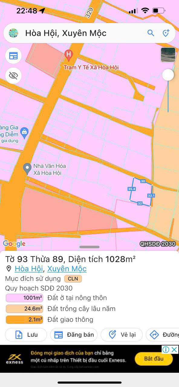 Đất nền đẹp Hòa Hội, Xuyên Mộc 1100m² giá 2.1 tỷ - Vị trí đắc địa, sổ hồng chính chủ!