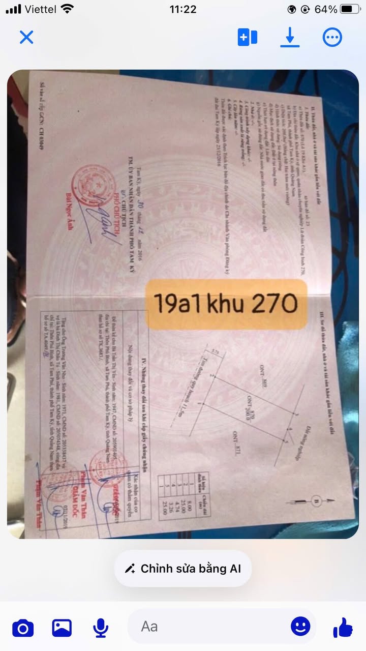 Đất nền KDC 270 Tam Phú 200m² giá 1.39 tỷ - Dân cư đông đúc, vị trí đắc địa!