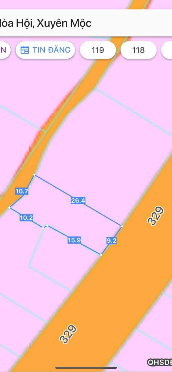 Đất nền Bà Rịa - Vũng Tàu 243m² giá 2.25 tỷ - Sổ Hồng chính chủ mặt tiền tỉnh lộ 329!