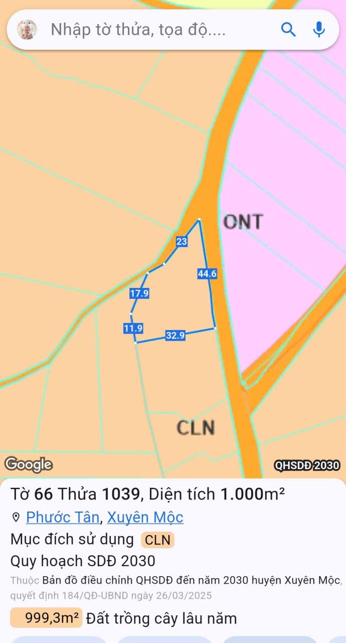 Đất nền Phước Tân, Xuyên Mộc 7200m² giá 3 tỷ - Cơ hội đầu tư tuyệt vời!