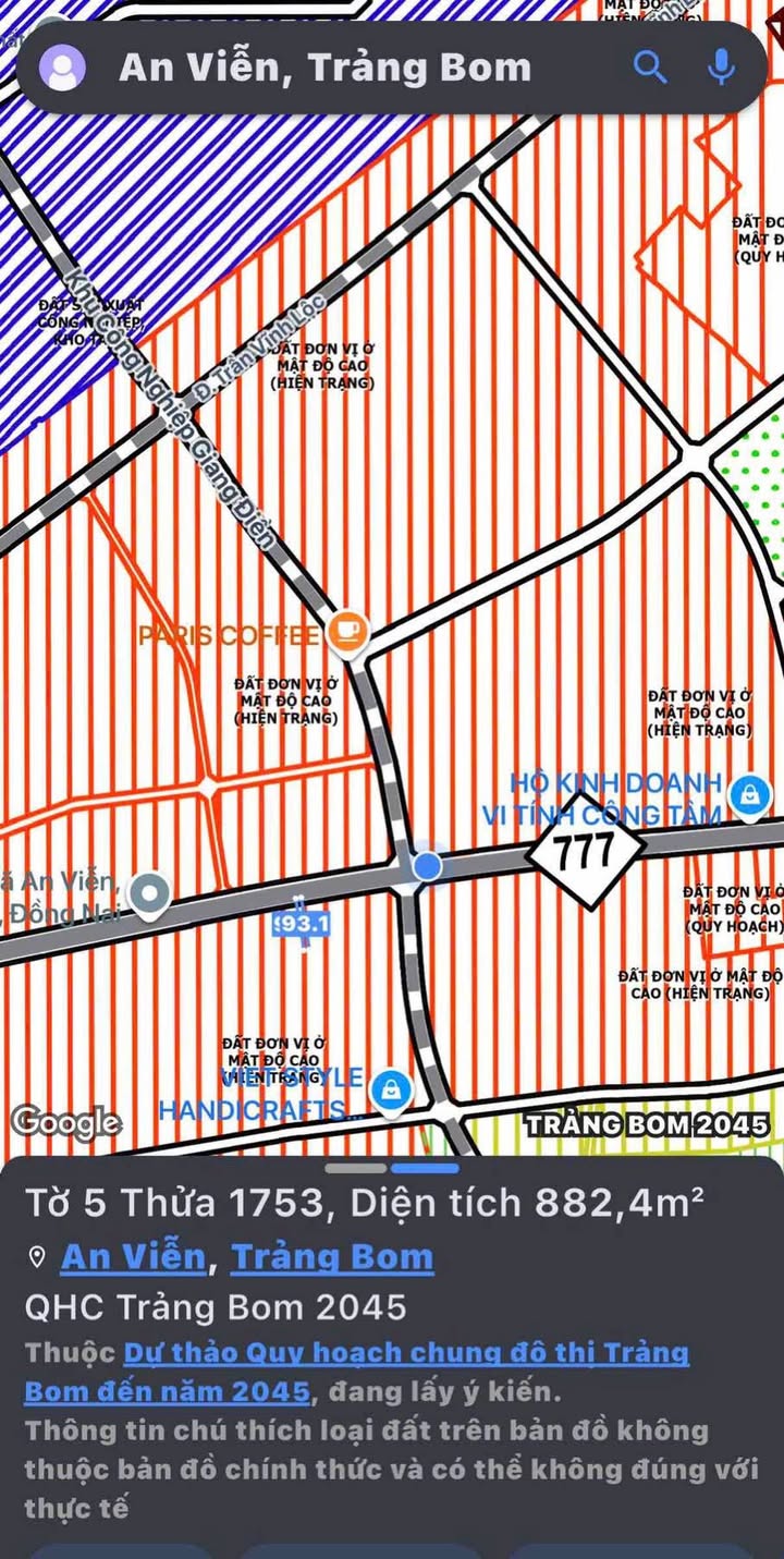 Đất thổ cư 917m² xã Giang Điền - Đầu tư sinh lời tiềm năng!