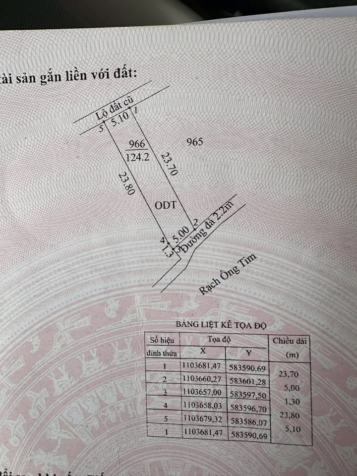 Đất thổ cư Trương Vĩnh Nguyên 124m² giá 950 triệu - Sổ hồng đầy đủ, thương lượng nhẹ!