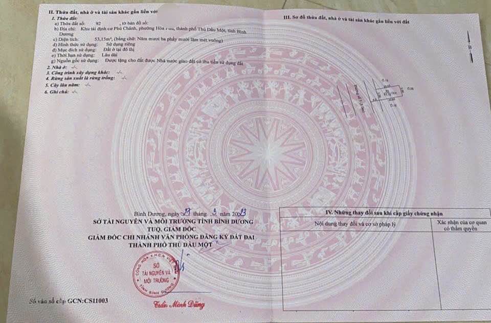 Đất thổ cư Phú Chánh A, TP Tân Uyên 53m² giá 1.7 tỷ - Cơ hội đầu tư không thể bỏ lỡ!