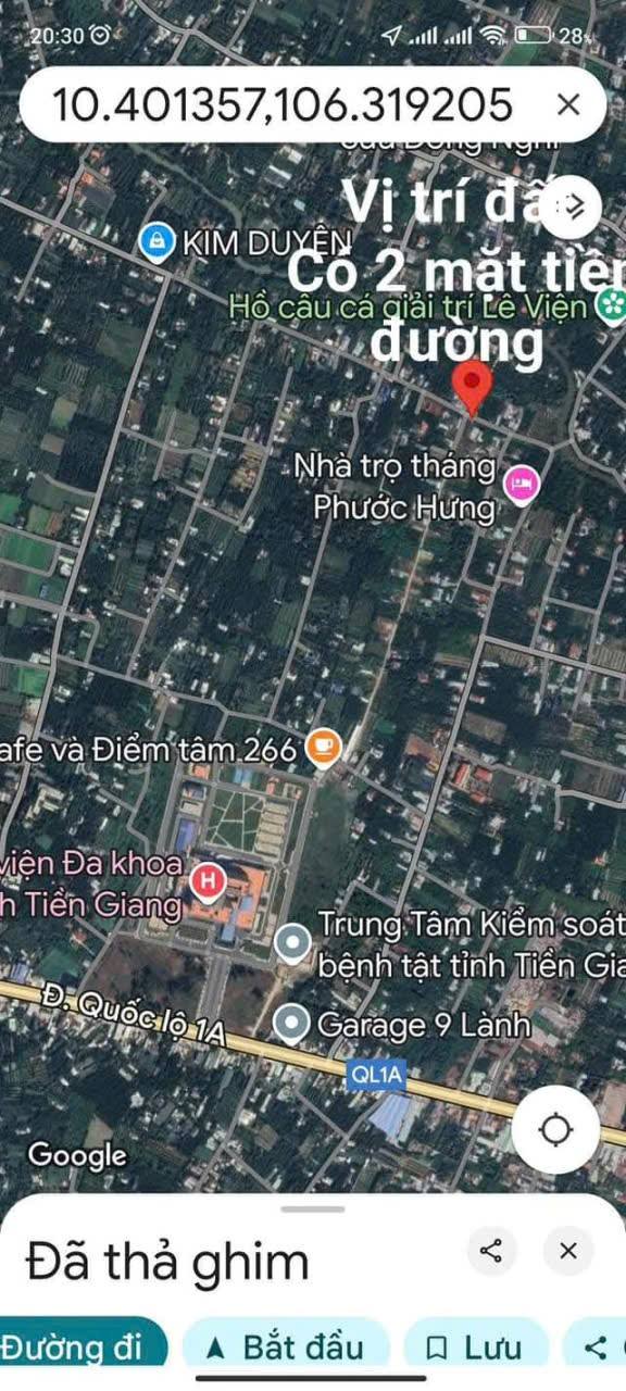 Đất nền 2 mặt tiền Thạnh Phước, Mỹ Tho 256m² giá 2.95 tỷ - Tiềm năng kinh doanh lớn!