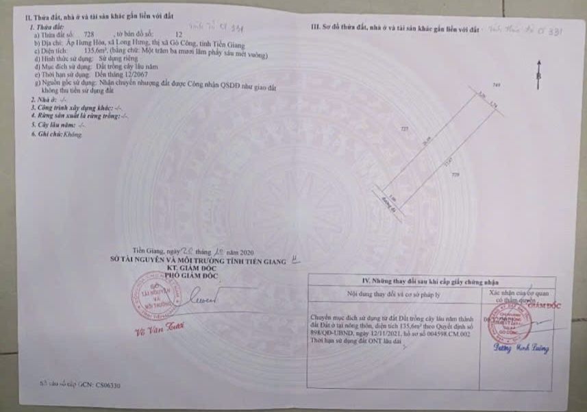 Đất nền 135m² tại ấp Hưng Hòa, xã Long Hưng - Giá chỉ 850 triệu, thương lượng!