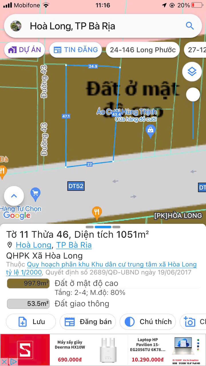 Đất thổ cư 500m² tại TL52, Quận 12 - Giá 20 tỷ, vị trí đắc địa cho kinh doanh!
