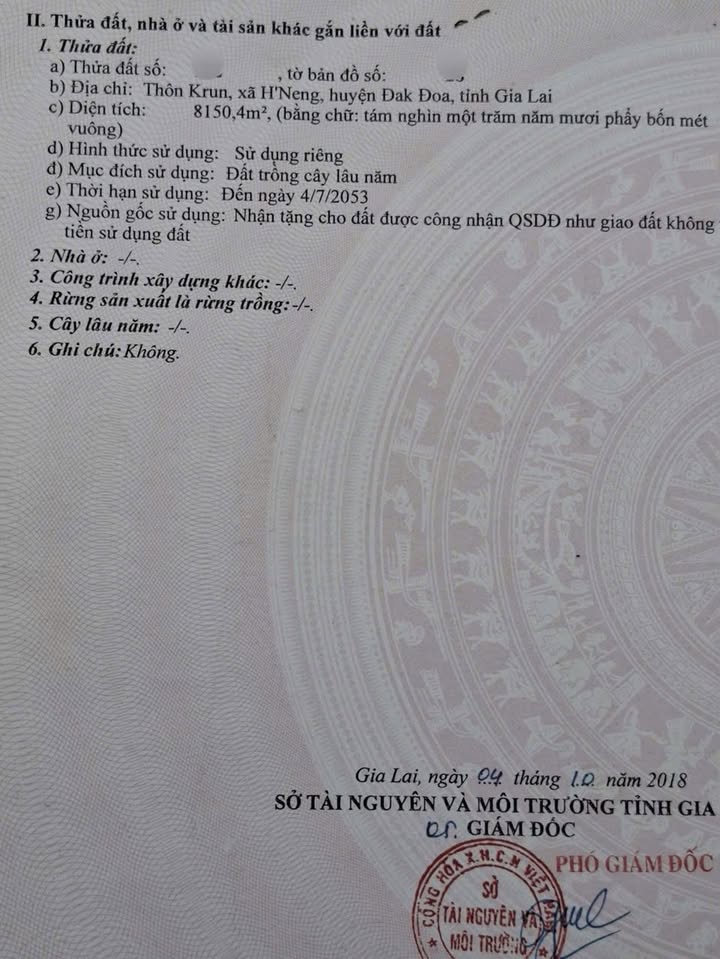 Đất mặt tiền Trần Hưng Đạo, Đăk Đoa 8241m² giá 4 tỷ - Cơ hội đầu tư tuyệt vời!