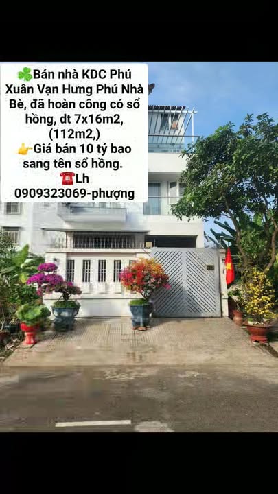 Nhà KDC Phú Xuân Vạn Hưng Phú Nhà Bè 112m² giá 10 tỷ - An ninh, nội thất đầy đủ!