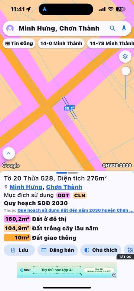 Bán FrontHouse 9, KP5 Minh Hưng 2750m² giá 5.9 tỷ - Vị trí đắc địa trên Quốc lộ 13!