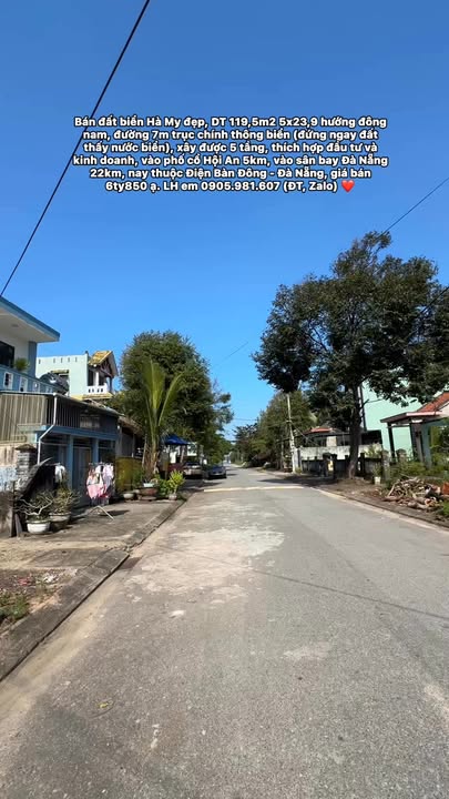 Đất biển Hà My 119,5m² giá 6.85 tỷ - Đầu tư sinh lời tuyệt vời!