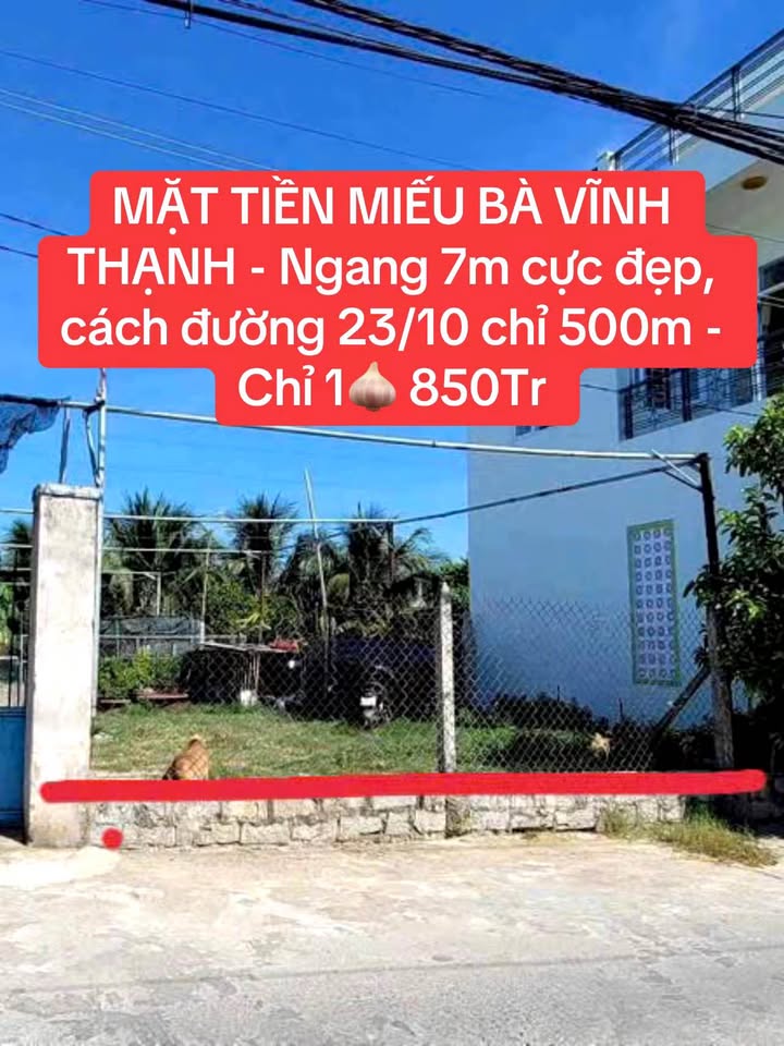 Nhà mặt tiền Miếu Bà Vĩnh Thạnh 60m² giá 1.85 tỷ - Hướng Đông thoáng mát!
