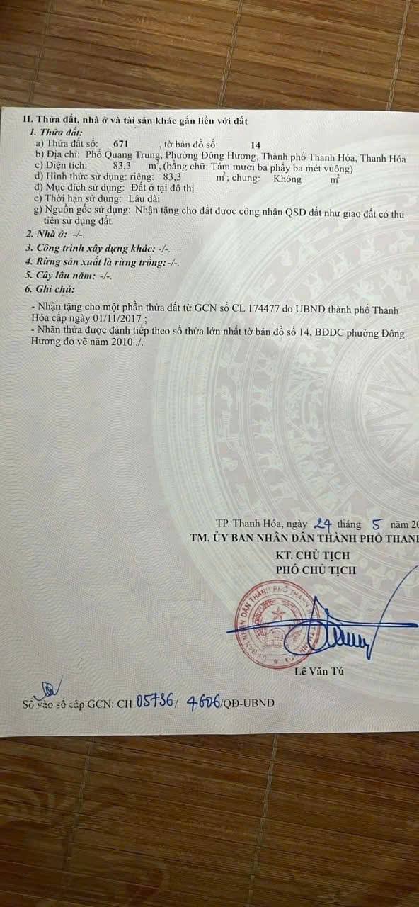 Đất chính chủ tại phường Hạc Thành, Thọ Xuân 83.3m² giá chỉ 2.x tỷ - Tiềm năng đầu tư cao!