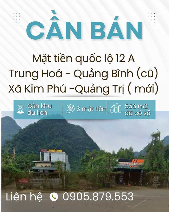 Đất ở 3 mặt tiền 556m² tại Minh Hóa, Quảng Bình - Giá cực kỳ hấp dẫn!