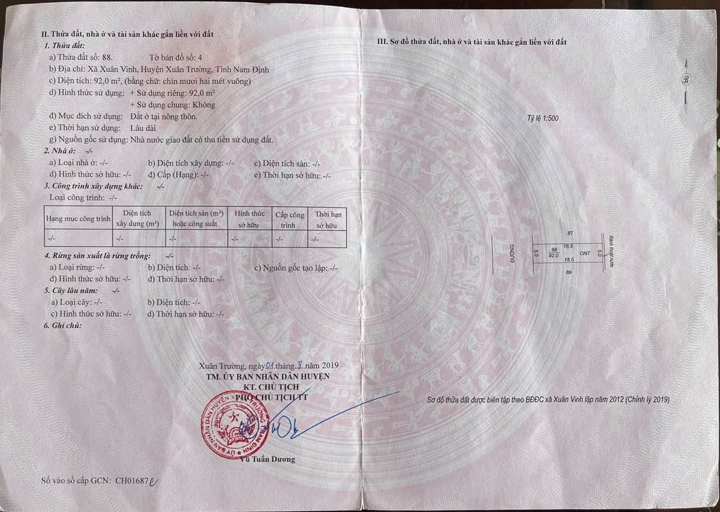 Đất thổ cư 92m² xã Xuân Vinh - Giá chỉ 1.9 tỷ, chính chủ bán nhanh!