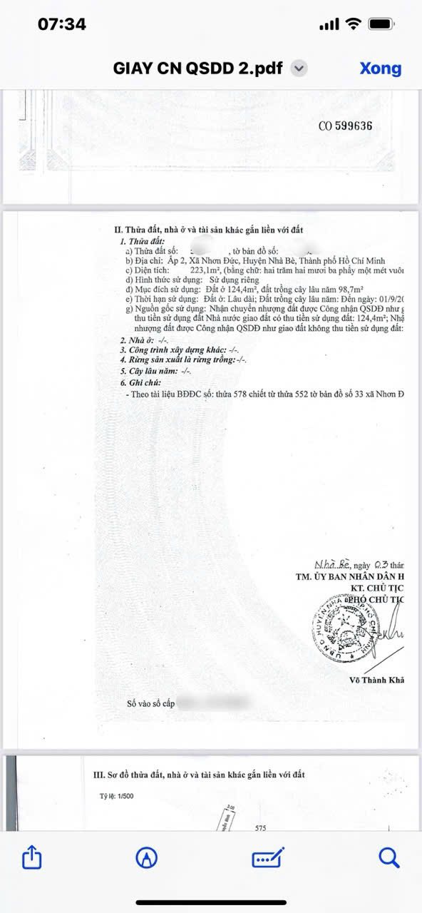 Đất thổ cư + đất vườn 223m² Lê Văn Lương Nhà Bè - Giá chỉ 5.35 tỷ