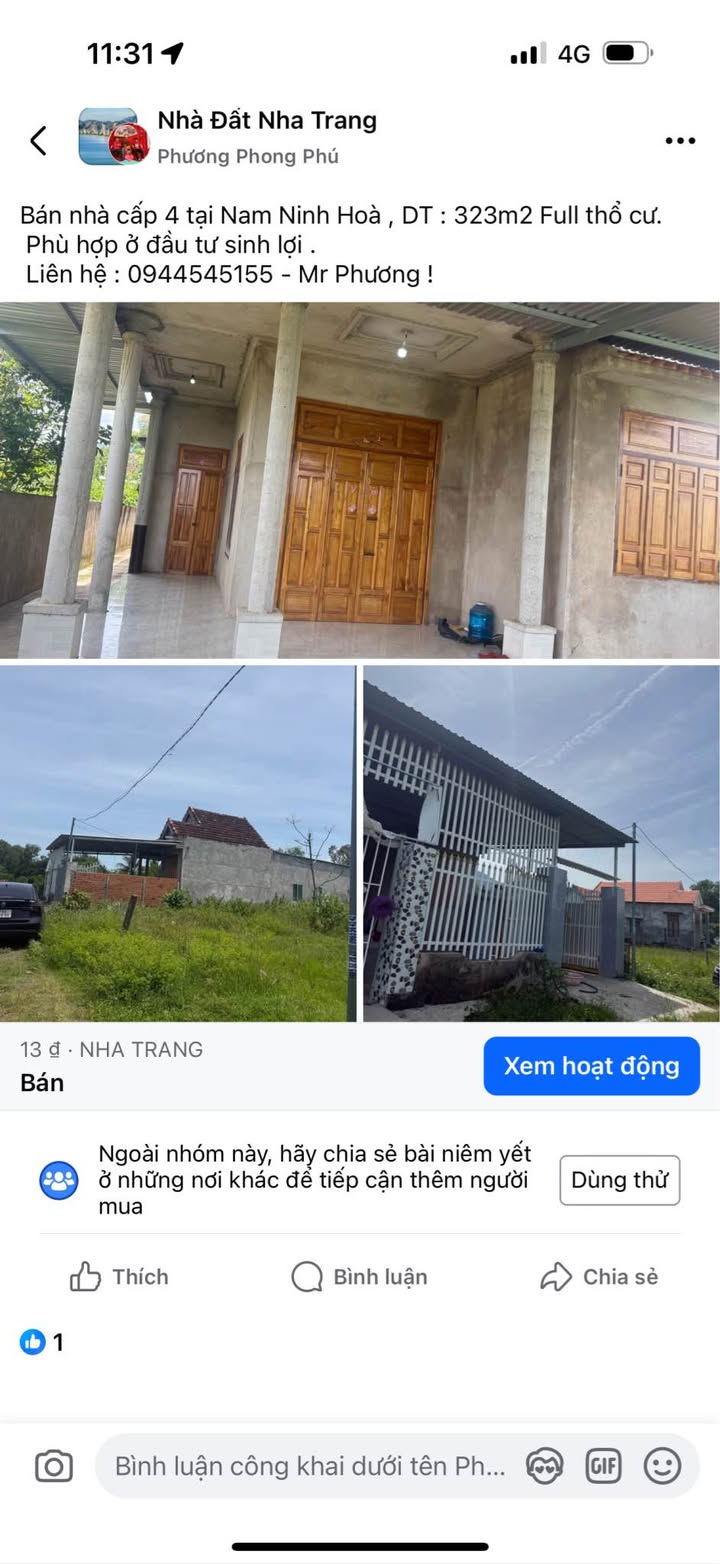 Đất mặt tiền 323m² tại xã Ninh Hưng, Ninh Hòa - Giá chỉ 1.098 tỷ