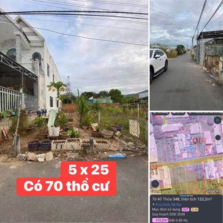 Đất nền Kim Dinh Bà Rịa 122m² giá 1.79 tỷ - Đầu tư sinh lời ngay!