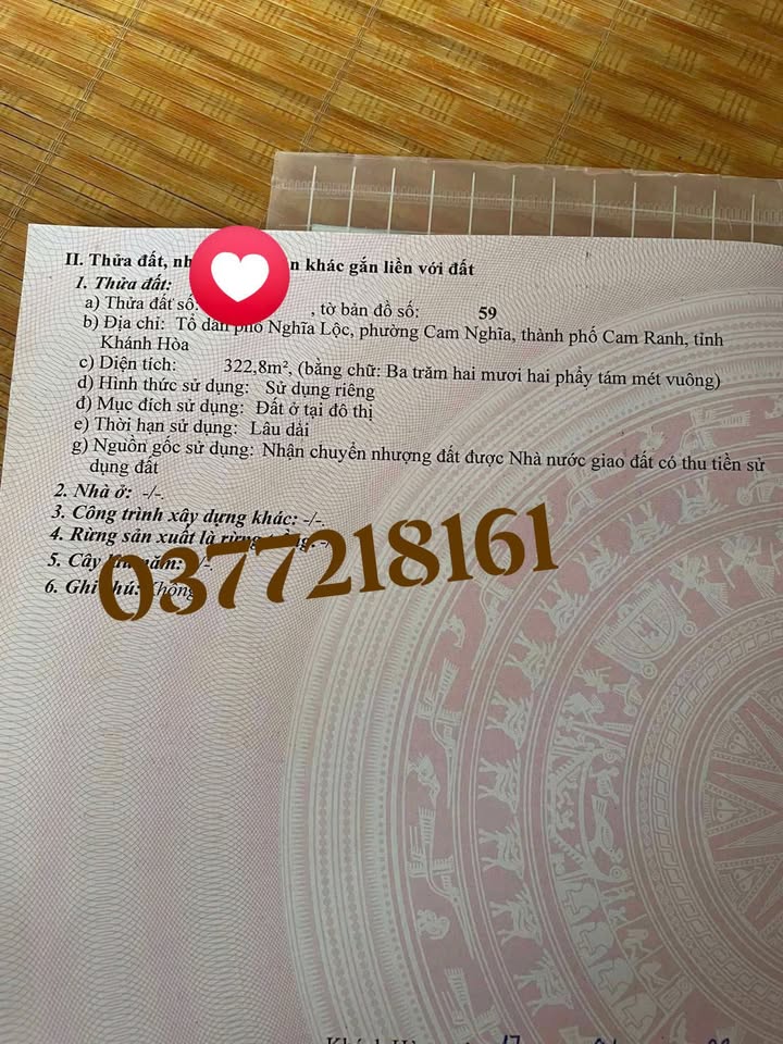 Đất thổ cư Nghĩa Lộc, Cam Nghĩa 290m² giá 2.05 tỷ - Đường ô tô, hướng Tây