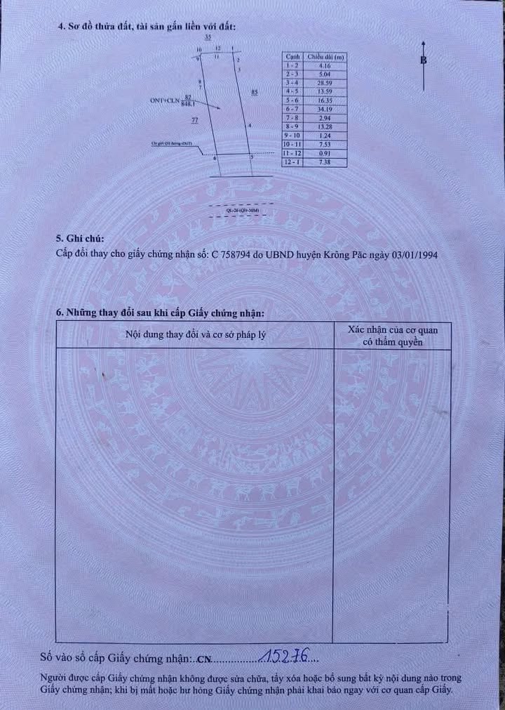 Đất nền Huyện Krông Pắc 750m² giá 27 tỷ - Mặt tiền Quốc lộ 26 kinh doanh đắc địa!