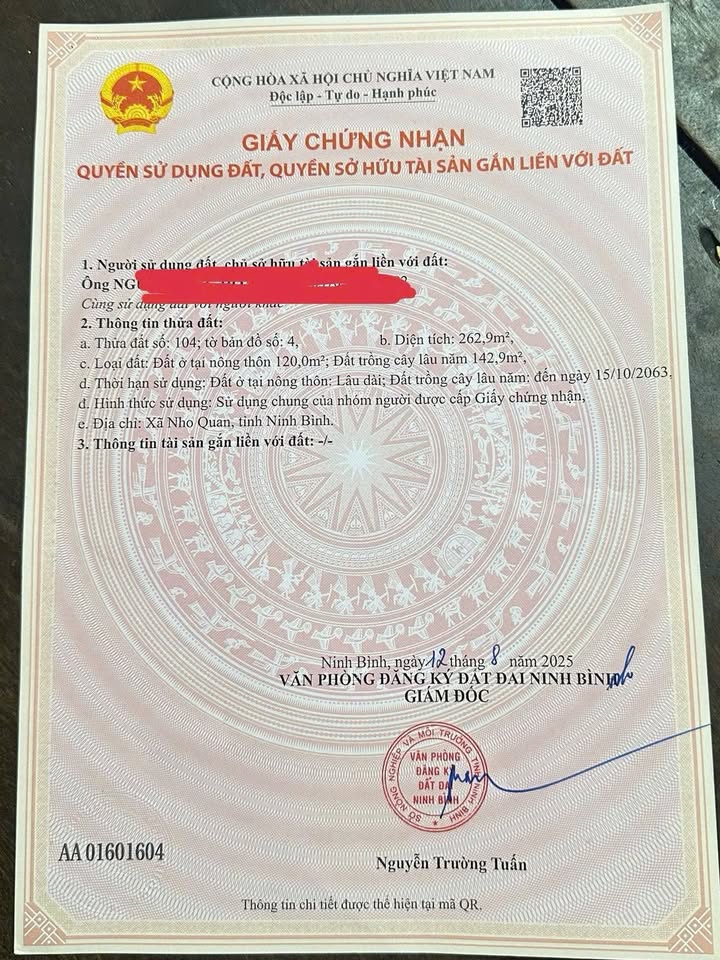 Đất thổ cư tại Nho Quan 200m² - Giá đầu tư hấp dẫn!