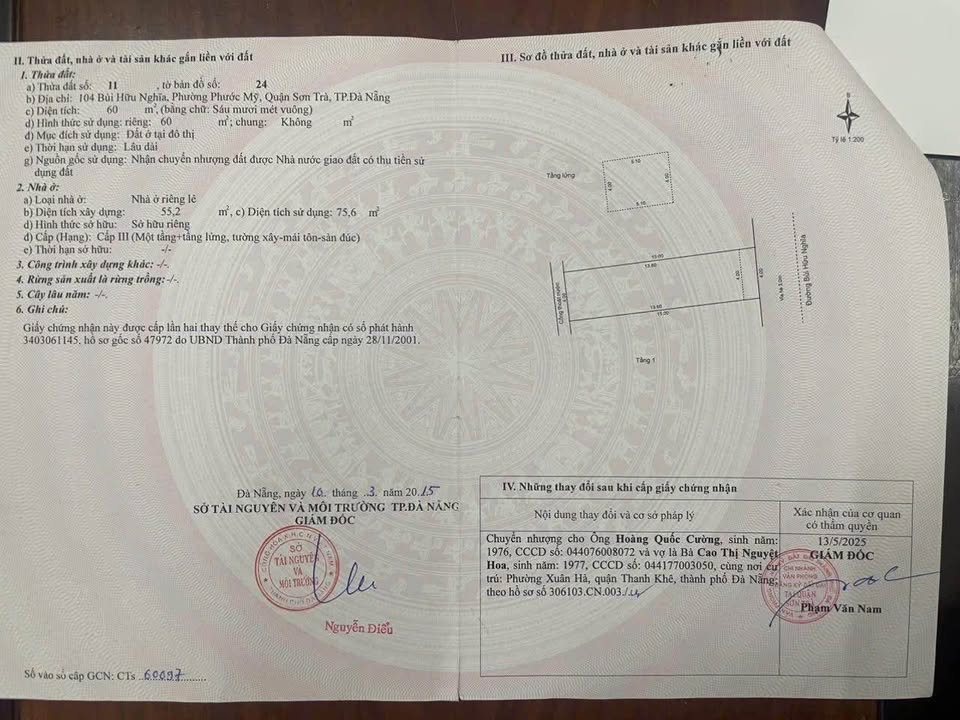 Lô Đất Mặt Tiền Bùi Hữu Nghĩa, Sơn Trà, Đà Nẵng - 60m² Hướng Đông, Giá 8.5 Tỷ Thương Lượng!