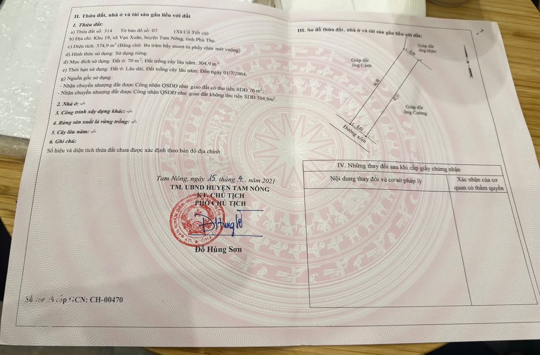 Đất nền Khu 19 Vạn Xuân - Tam Nông - 375m² giá 1.125 tỷ - Cơ hội đầu tư tuyệt vời!